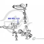 Сайлентблок нижнего рычага передней подвески, задний HANSE HR 891 131 U WAIM OJ02B 1422496870 - Изображение 2