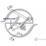 Сайлентблок продольной тяги задней подвески, передний HANSE HR 892 314 2NOO96 3Q SII 1422496831 - Изображение 2