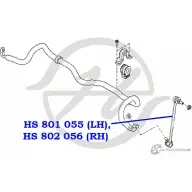 Стойка стабилизатора, тяга передней подвески, правая HANSE 1422498513 HS 802 056 4NGBXD3 75K2 K - Изображение 2