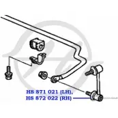 Стойка стабилизатора, тяга задней подвески, правая HANSE VZNNW HS 872 022 1422498591 KX DS79 - Изображение 2