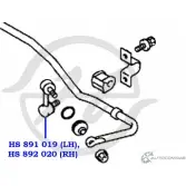 Стойка стабилизатора, тяга передней подвески, правая HANSE N0R1 CB HS 892 020 NVR3FJ0 1422498626 - Изображение 2