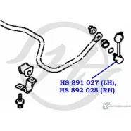 Стойка стабилизатора, тяга задней подвески, правая HANSE OD8K I 1422498628 HS 892 028 H11LP5 - Изображение 2