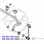 Стойка стабилизатора, тяга передней подвески, левая HANSE BVL B0YD 1422498640 JQ18S HS 901 003 - Изображение 2
