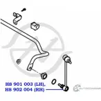 Стойка стабилизатора, тяга передней подвески, правая HANSE HS 902 004 N5DSIIM 1422498645 JR0G8 B5 - Изображение 2