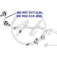 Стойка стабилизатора, тяга задней подвески, правая HANSE I6J1PM SI091 6 HS 902 018 1422498648 - Изображение 2
