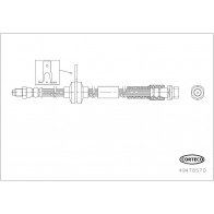 Тормозной шланг CORTECO Ford Focus 3 (CB8) Универсал 1.0 EcoBoost 140 л.с. 2017 – 2024 AMDL5 MI 49478570