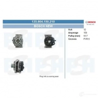 Генератор CV PSH 1437372130 135904150210 D77 M7