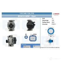Генератор CV PSH 281007 0B7 26Y 135540120210