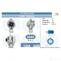 Генератор CV PSH 115509070050 R A3PUL 280270