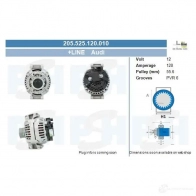 Генератор CV PSH 205525120010 283897 32D3 XUV