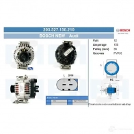Генератор CV PSH 0O ACH 205527150210 283908