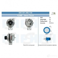 Генератор CV PSH 287374 506501090130 T 2SEVIE