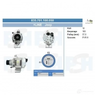 Генератор CV PSH 835701100050 JTEQI MU 292572
