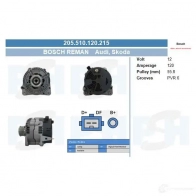 Генератор CV PSH 205510120215 9 J57C 283842