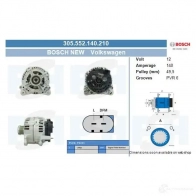 Генератор CV PSH 285900 KGK D3I7 305552140210
