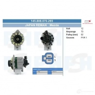 Генератор CV PSH 281470 145808070265 IZ8 BM