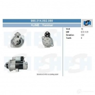 Стартер CV PSH 980514092080 K 5G6IKH 293244