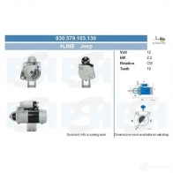 Стартер CV PSH 830579103130 L43D 2C 292267