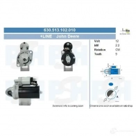 Стартер CV PSH 630513102010 46D HY 290513