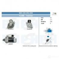 Стартер CV PSH 980526092050 293266 3WT PW