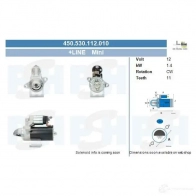 Стартер CV PSH 286334 450530112010 51A NUK