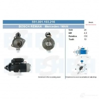 Стартер CV PSH 551001103216 287910 Q9 NPV