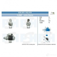 Стартер CV PSH 290438 S220F0 0 630001102010