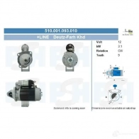 Стартер CV PSH 9QF B49A 63674288 510001093010