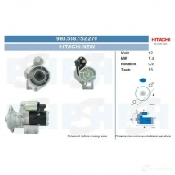 Стартер CV PSH 980538152270 1437359501 3NRB Q