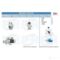 Стартер CV PSH IR R4BT 292344 830931103515