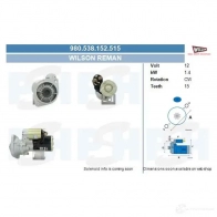 Стартер CV PSH 980538152515 VD JK8 1437371319