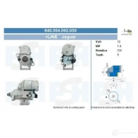 Стартер CV PSH 830401092210 FA HGR 1437373293