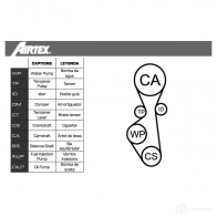 Комплект ремня грм с водяным насосом AIRTEX MAJ6 SM wpk9274r02 Volkswagen Transporter (T4) 4 Автобус 2.5 Syncro 115 л.с. 1996 – 2003 8435013854920