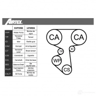 Комплект ремня ГРМ с помпой AIRTEX 8435013854531 1875870 WPK-169201 FYNZ A - Изображение 2