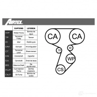 Комплект ремня ГРМ с помпой AIRTEX 1875915 800449174894 WPK-715601 XTK AZ3Z - Изображение 2
