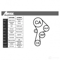 Комплект ремня ГРМ с помпой AIRTEX 1875890 8435013854722 WPK-177406 V RVHS0