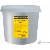 Смазка красного цвета минеральная для подшипников Hot Red Grease HRG3, 10 л RAVENOL 2CMM F9R 4014835756632 1436770987 D6990X