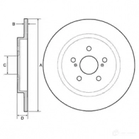 Тормозной диск DELPHI 24BO4 7 Lexus CT (A10) 1 2010 – 2020 BG4650C 5012759533765