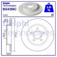 Тормозной диск DELPHI DPRNL GO 935564 5012759494271 BG4386