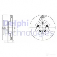 Тормозной диск DELPHI BG9100C 5012759531259 935855 L 7ZX55