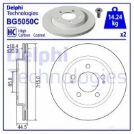Тормозной диск DELPHI BG5050C R8 BLU 1437950050