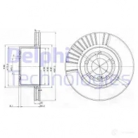 Тормозной диск DELPHI BG3737 5012759289006 Land Rover Discovery 1, 2 (L318) Внедорожник 4.0 V8 4x4 185 л.с. 1998 – 2004 D34 BC