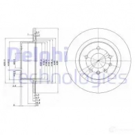 Тормозной диск DELPHI UH QMHB4 BG2986 Opel Omega 5012759960073