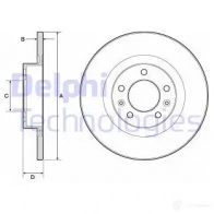 Тормозной диск DELPHI BG4748C Peugeot 508 1 (8E) Универсал 1.6 VTi 120 л.с. 2010 – 2025 5012759972182 XV5P G6E