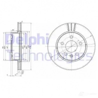 Тормозной диск DELPHI BG3296 934636 YH23X 9Z 5012759086414