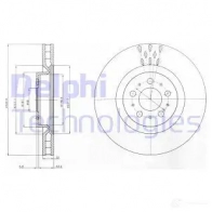 Тормозной диск DELPHI UJ9Z ID Volvo S60 BG4305 5012759459232