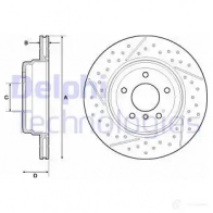 Тормозной диск DELPHI G 4GM2M Bmw 3 (E91) 5 Универсал 2.0 318 d 122 л.с. 2005 – 2007 5012759962374 BG4714C