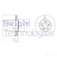 Тормозной диск DELPHI 5012759308707 Honda Accord 6 (CK, CG, CH) Седан 3.0 Vtec (CK1) 200 л.с. 1997 – 1999 B Z6W5 BG3851
