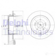 Тормозной диск DELPHI BG4035 J09Y 1 Mitsubishi 5012759386156