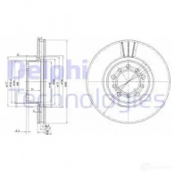 Тормозной диск DELPHI 934057 EHV5 VW 5012759423714 BG2372